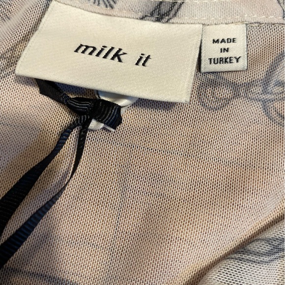 Milk It by Dolls Kill Button Up NWT - Sheer Tatto Print- EU 8 US 4 - Picture 6 of 14